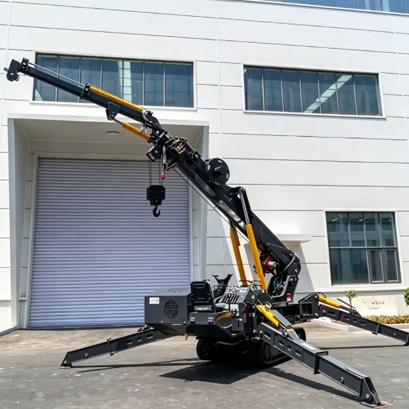 昇降プラットフォームを備えた3トン〜12トンの無限軌道電動スパイダークレーンは、限られたスペースでの作業に使用されます。