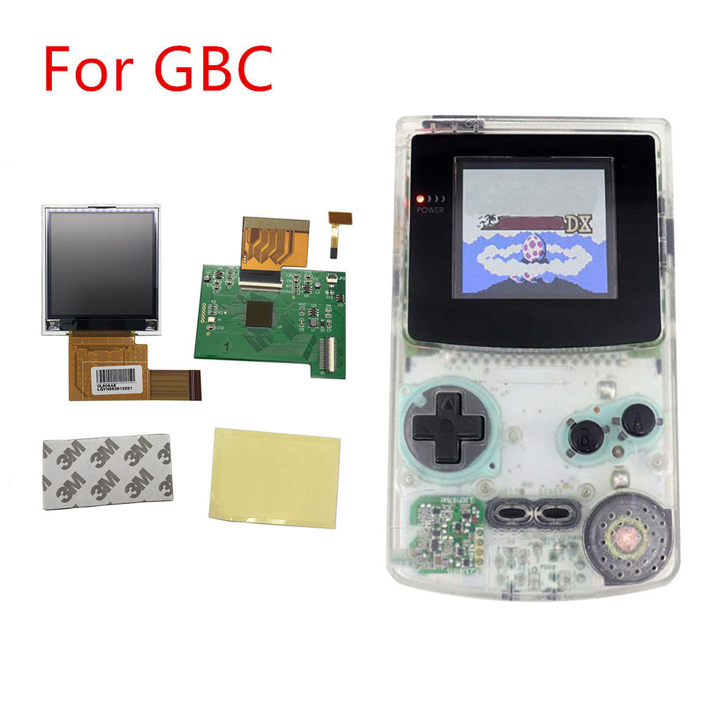 新しい GBC IPS 液晶画面バックライト修正キットゲームボーイカラーライト ips 液晶画面キット GBC 用ガラスレンズアクセサリー