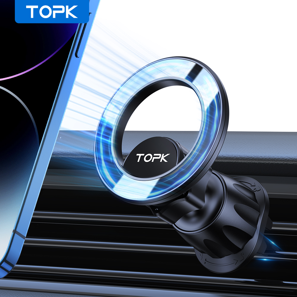 TOPK Magsafe カーマウント用、車のエアベント用磁気電話ホルダー電話ホルダーマウント 360 度回転電話ホルダー iPhone 15 用