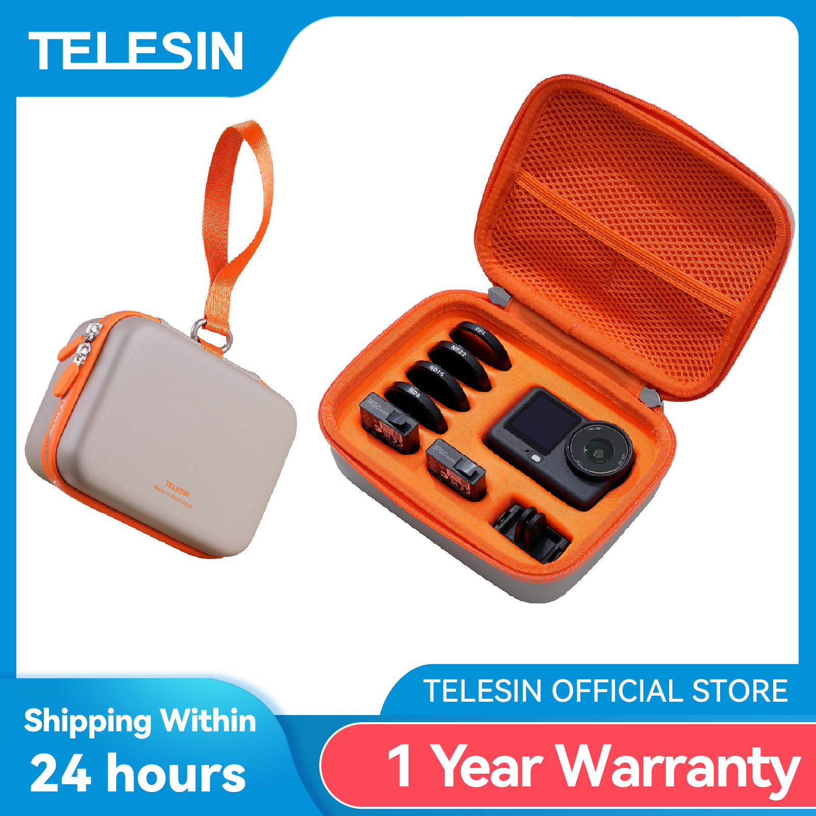 TELESIN DisAdv アクションカメラ収納袋 DJI Osmo アクション 6 5pro 4 ボックス保護防水バッグ収納ボックスアクセサリーバッグ