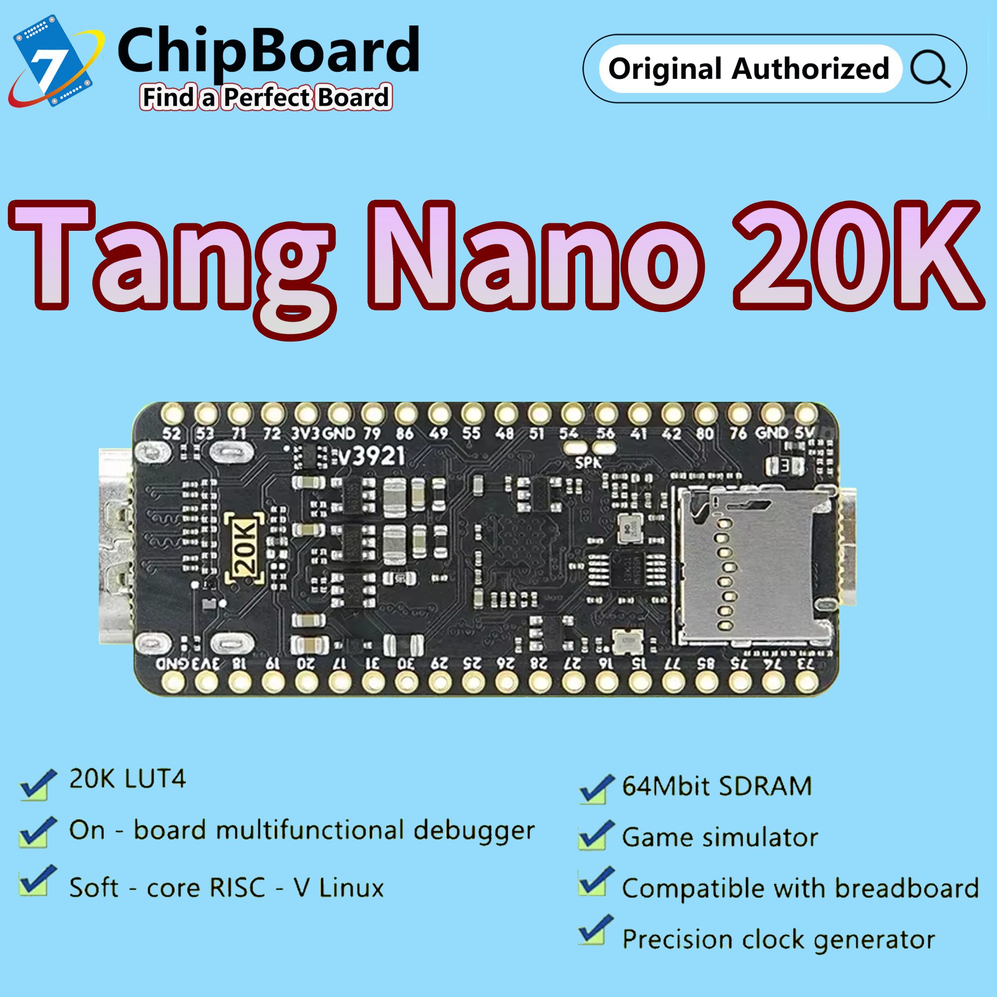 Sipeed Tang Nano 20K FPGA ボード RISCV Linux レトロ ゲーム プレーヤー オープンソース エミュレーター Linux MINI GW2AR-18 GOAI Gowin