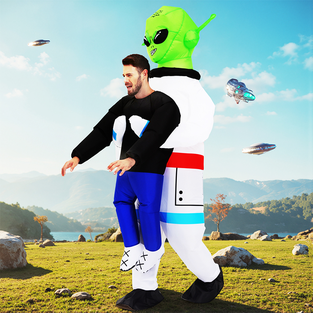 ファンシー面白いマスコット宇宙飛行士 ET インフレータブルエイリアン衣装スーツドレス大人 Purim ハロウィンカーニバルアニメパーティーコスプレ衣装