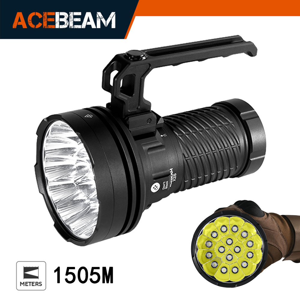 ACEBEAM X25 1505 メートルのビーム照射距離最大 22000 ルーメン最も明るい懐中電灯 USB C PD60W 急速充電緊急電源銀行