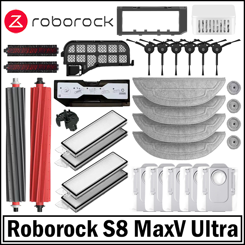Roborock S8 MaxV ウルトラロボット掃除機スペアパーツ メインサイドブラシ モップクロス HEPA フィルター ダストバッグアクセサリー