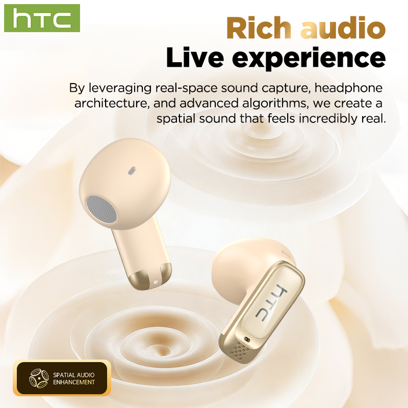 HTC NE72 AI Translate Bluetooth Earphones Wireless Earbuds LED TouchScreen HiFi Stereo Audio Noise Cancellation In-Ear Headphone