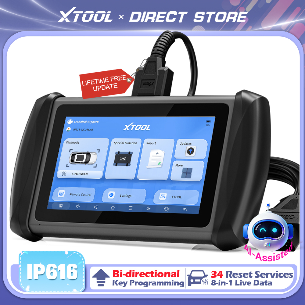 XTOOL InPlus IP616 自動車スキャナー すべてのシステム診断ツール 双方向 34 サービス 生涯無料アップデート OBD2 スキャナー