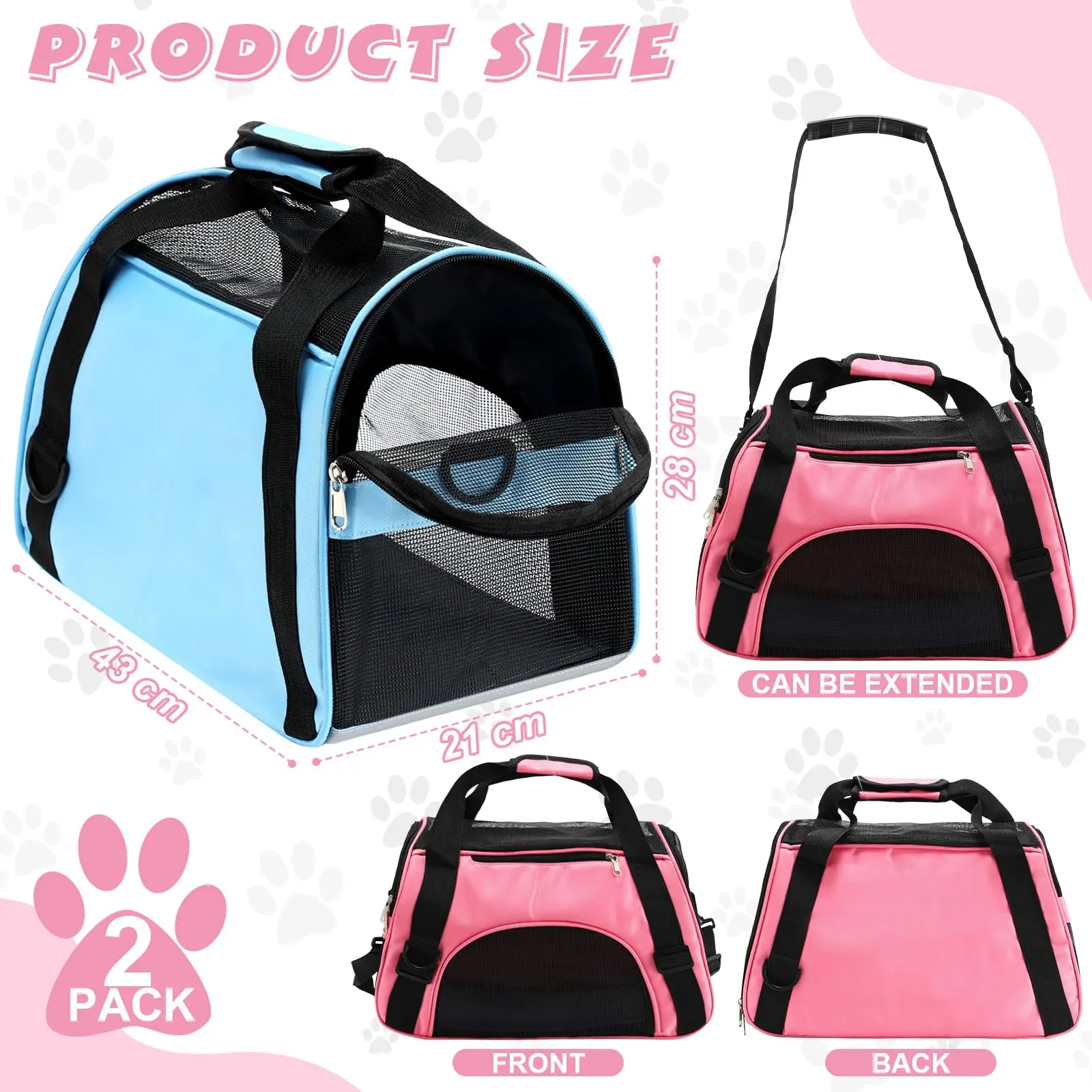 猫用バッグ ポータブル犬用キャリーバッグ メッシュ通気性小型犬用キャリーバッグ 折りたたみ猫用ハンドバッグ 旅行用ペットバッグ 輸送用バッグ