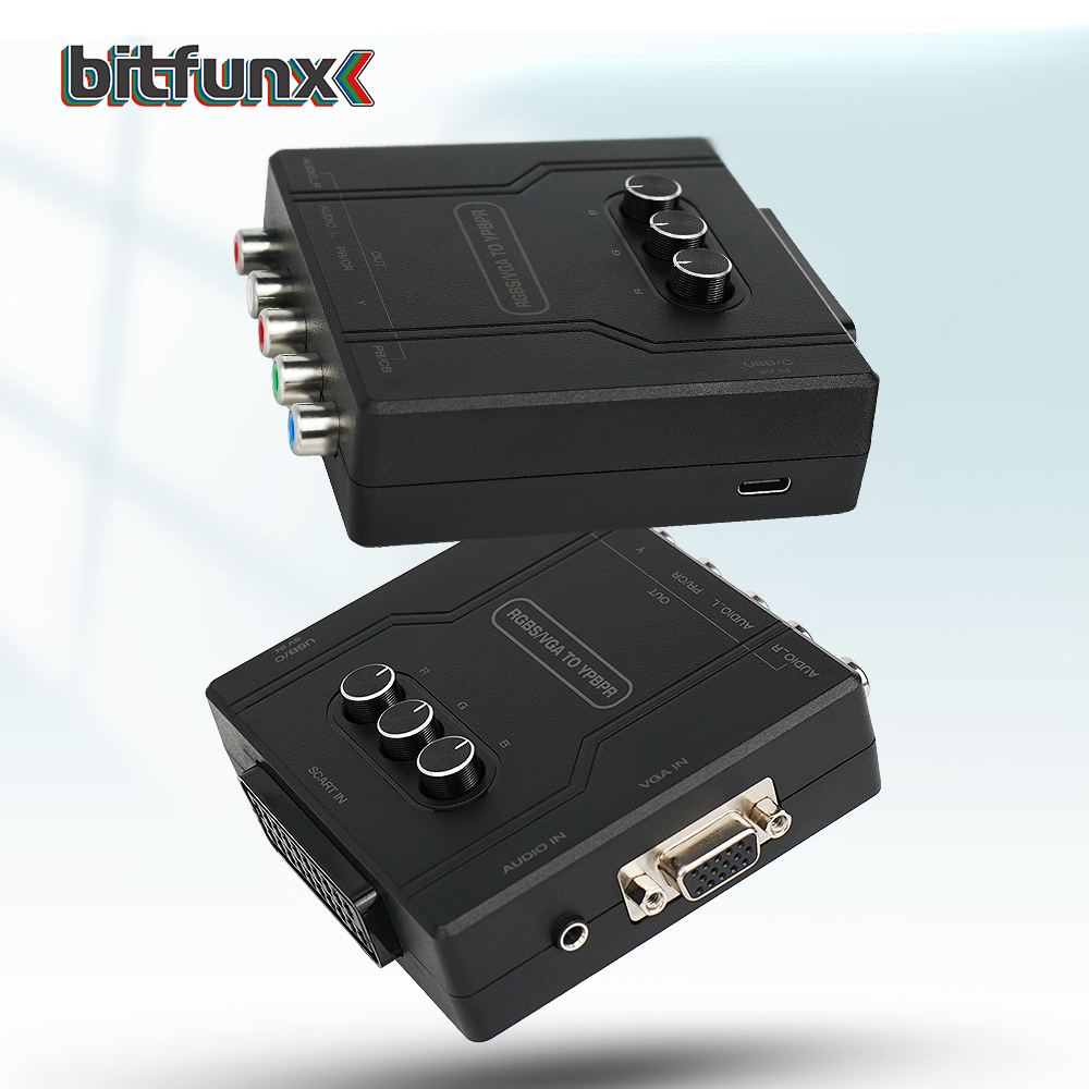 Bitfunx RGBS VGA から YPBPR コンポーネントコンバータ SCART から YPBPR YCBCR レトロゲームコンソール Nintendo 64 PS1 PS2 ドリームキャスト用