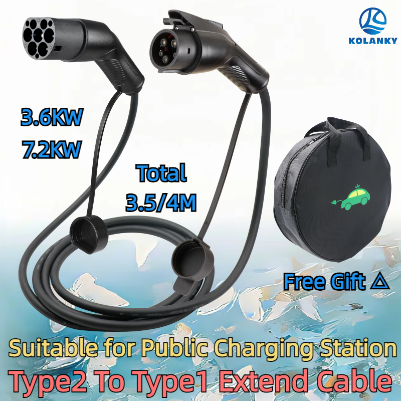 EV 充電ケーブル 16A 3.6KW/7.2KW 電気自動車コード 3.5 メートル/4 メートルタイプ 2 からタイプ 1 EVSE 公共充電ステーションメスオスプラグ