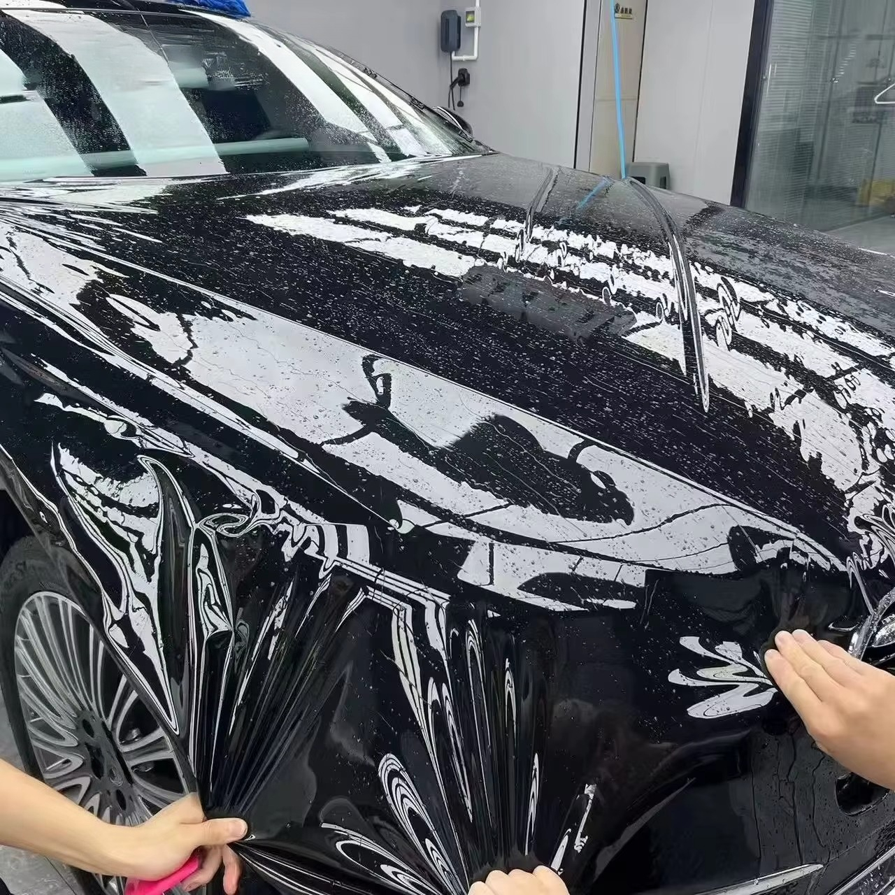 ASDFilm 10 年保証自己修復疎水性 PEL TPU PPF ピアノブラック車体ラップフィルム光沢のある黒塗装保護フィルム