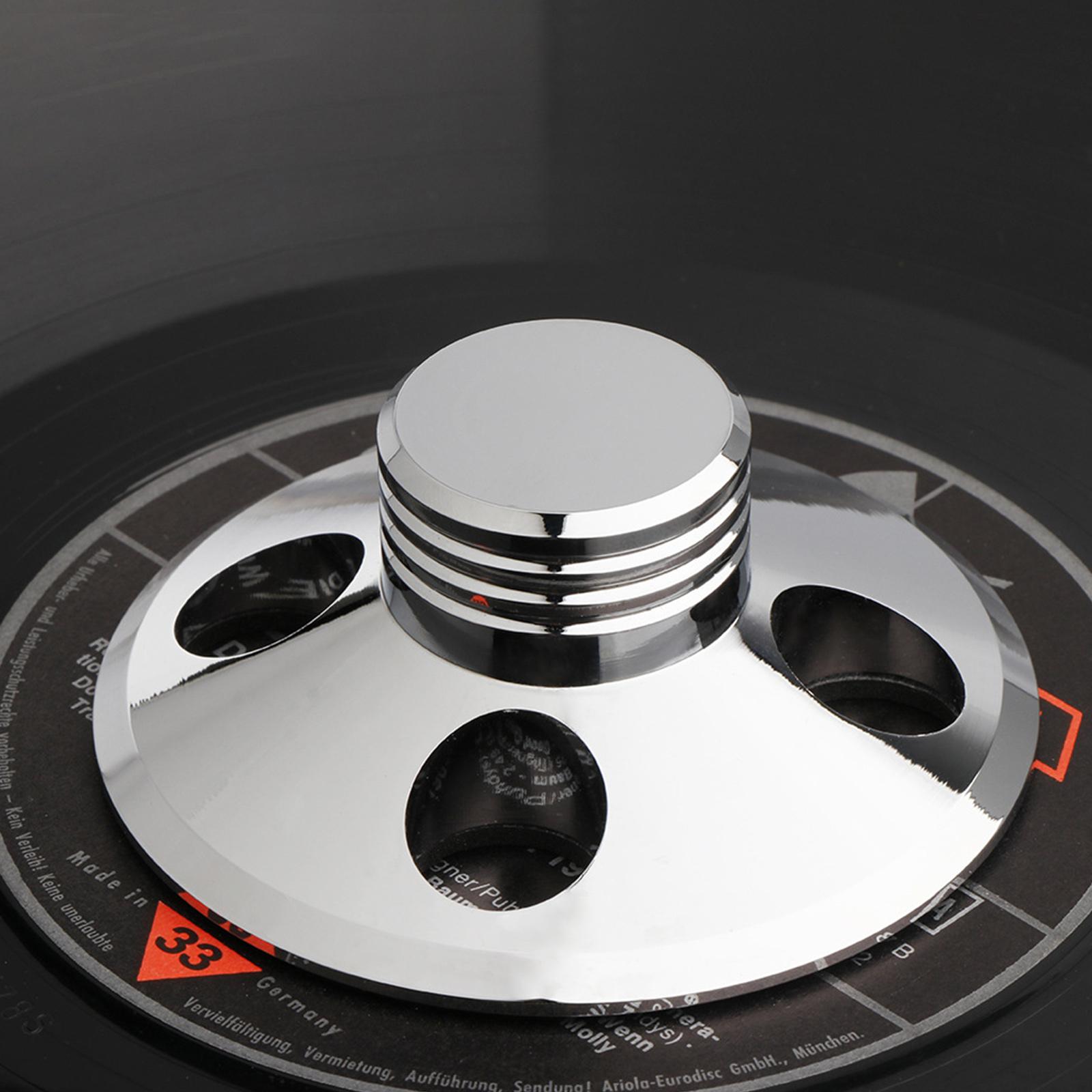 オーディオLPレコードターンテーブル、金属製レコードスタビライザー、背景ノイズ低減、レコードプレーヤー用ウェイトクランプ、レコードプレスパッド