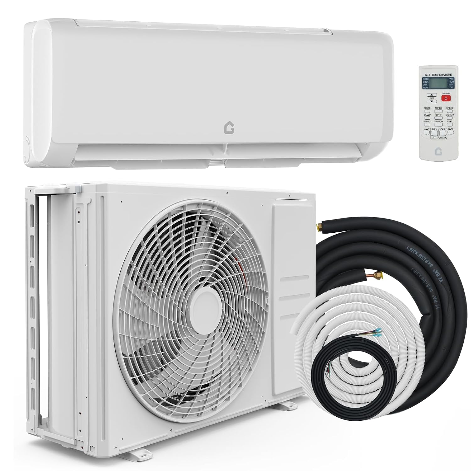 12000 BTU ミニ スプリット エアコン、230V 21 SEER2、ダクトレス ミニ スプリット AC/暖房システム クーラー (最大 750 平方メートル)フィート、カスタム