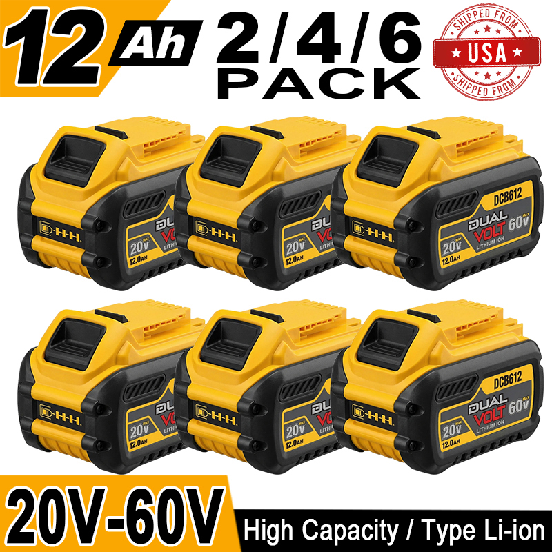 1/2/4 パック 12.0Ah 電池 DEWALT FLEXVOLT 20V 60V 最大リチウムイオンバッテリー DCB609 DCB606 DCB612 フィット Dewalt と互換性