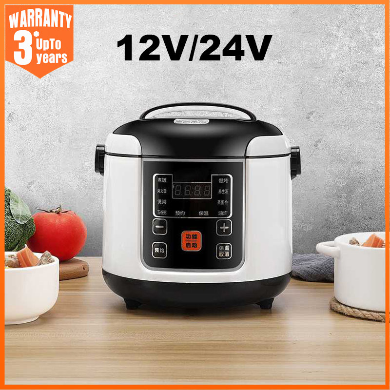 12V 24V ミニ炊飯器車のトラックスープお粥調理機食品蒸し器熱弁当箱食事ヒーターウォーマー英語メニュー 2L