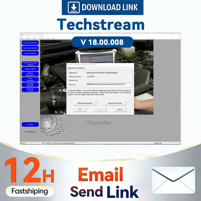 TIS Techstream 18.00.008 ソフトウェア リンクとアクティブ コードは、MINIVCI/Openport 2.0/OTC スキャナ/V160 Pro J2534 用トヨタ用に動作します。