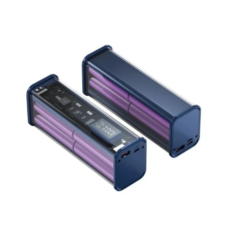 DIY バッテリー充電器ケースセット透明 PD 高速充電ケース溶接 8 個 18650 ポリマー 20000mAh バッテリー充電ボックス