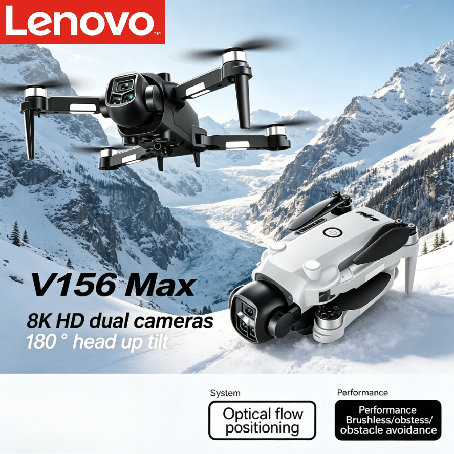 レノボ V156 MAX 8K HD デュアルカメラ GPS ドローン 5G FPV ブラシレスモーター 360 障害物回避オプティカルフロー折りたたみ式 RC クアッドコプター