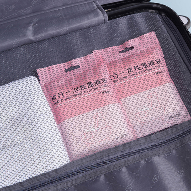 新しい到着使い捨て旅行浴槽カバーバッグポータブル肥厚プラスチックバスバケツフィルムバッグステッカー清潔