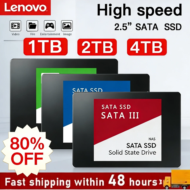 新しい Lenovo 4TB ポータブル SSD USB 3.1 超高速外部ソリッド ステート ドライブ SATA III 2.5 インチ高速ストレージ ラップトップ/Mac/PC 用