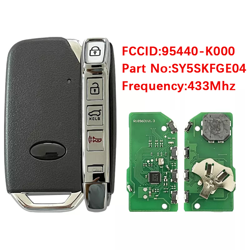 CN051162 アフターマーケット 4 ボタンスマートキー起亜ソウル EV 2019-2020 キーレスリモコン 433Mhz 4A チップ FCC SY5SKFGE04 95440-K0000