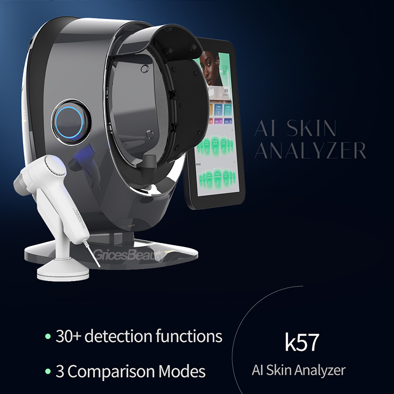 K57 AI スキンスキャナー 3D 顕微鏡毛顔皮膚アナライザー色素にきびしわ水分検出ビューティーサロン機器