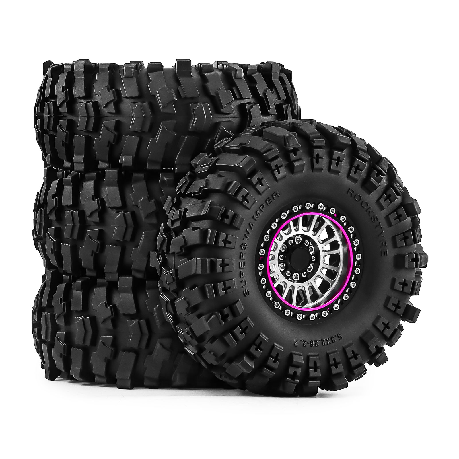 2.2 インチ アルミ ビードロック ホイール タイヤ 12mm 六角 1/10 TRX4 SCX10 Gen8 D90 TRX6 RC クローラー アップグレード 2.2 用