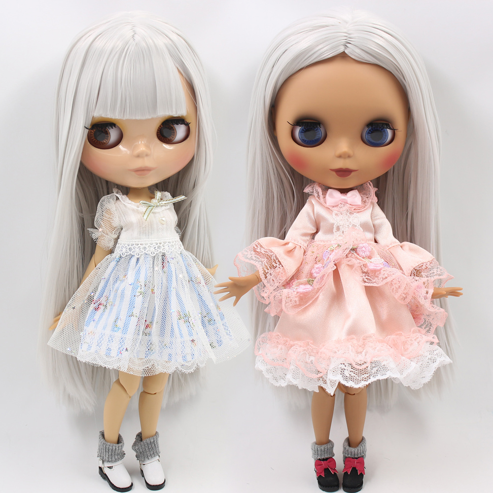 ICY DBS ブライスドール No.BL1003 グレー ストレートヘア 1/6 bjd OB24 ANIME GIRL