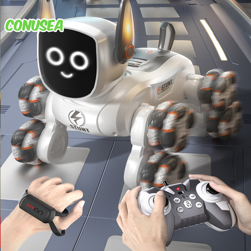 スマートロボット子犬インテリジェント音声機械犬ジェスチャー誘導リモコンロボおもちゃスタントカー男の子子供用