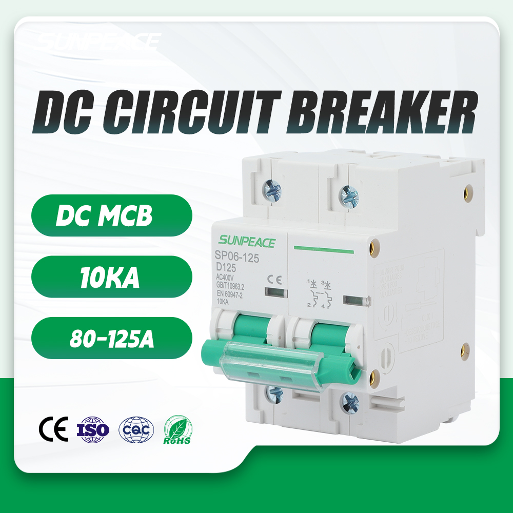 2P DC MCB DZ47 DIN レールミニサーキットブレーカー 80A 100A 125A C カーブ PV ソーラーシステム用