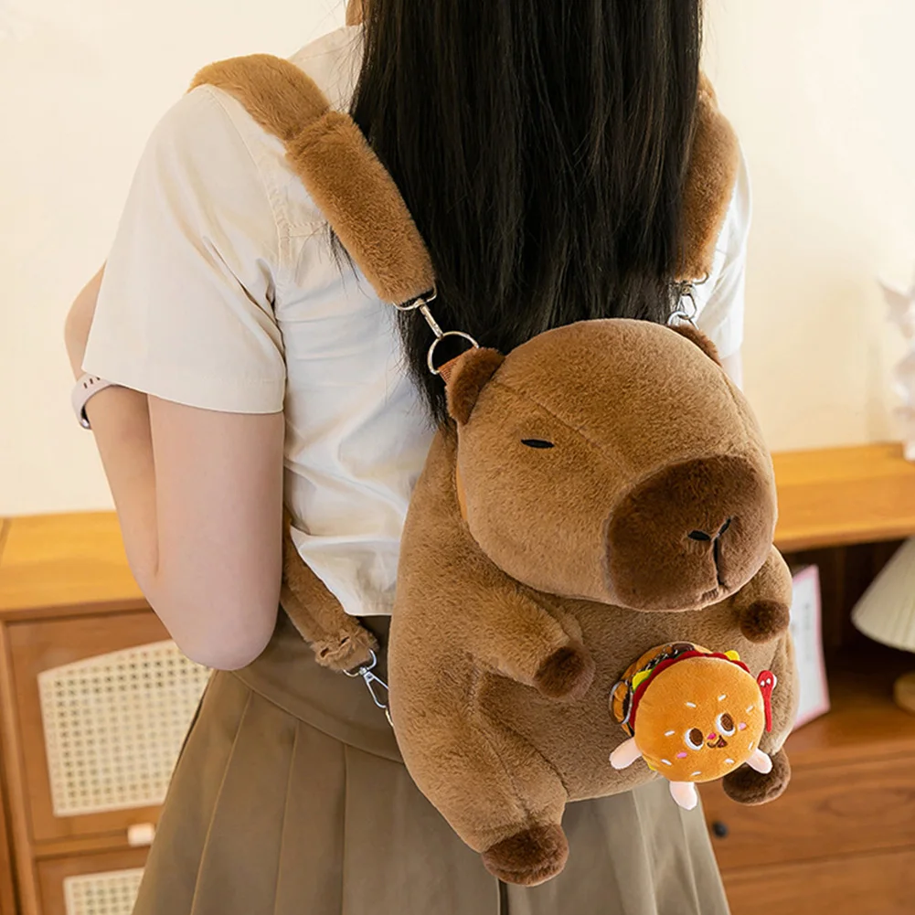 子供ミニナップザックバッグファニーガールアニメクロスボディバッグソフトガール小さなバックパックぬいぐるみカピバラスクールバッグ用女の子子供
