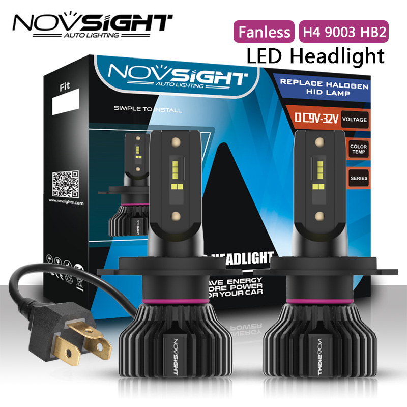 NOVSIGHT N31 H4 LED ヘッドライト車の LED オートバイライト 9003 HB2 6500K 8000LM 50 ワット 9-32V LED オートヘッドランプフォグ電球