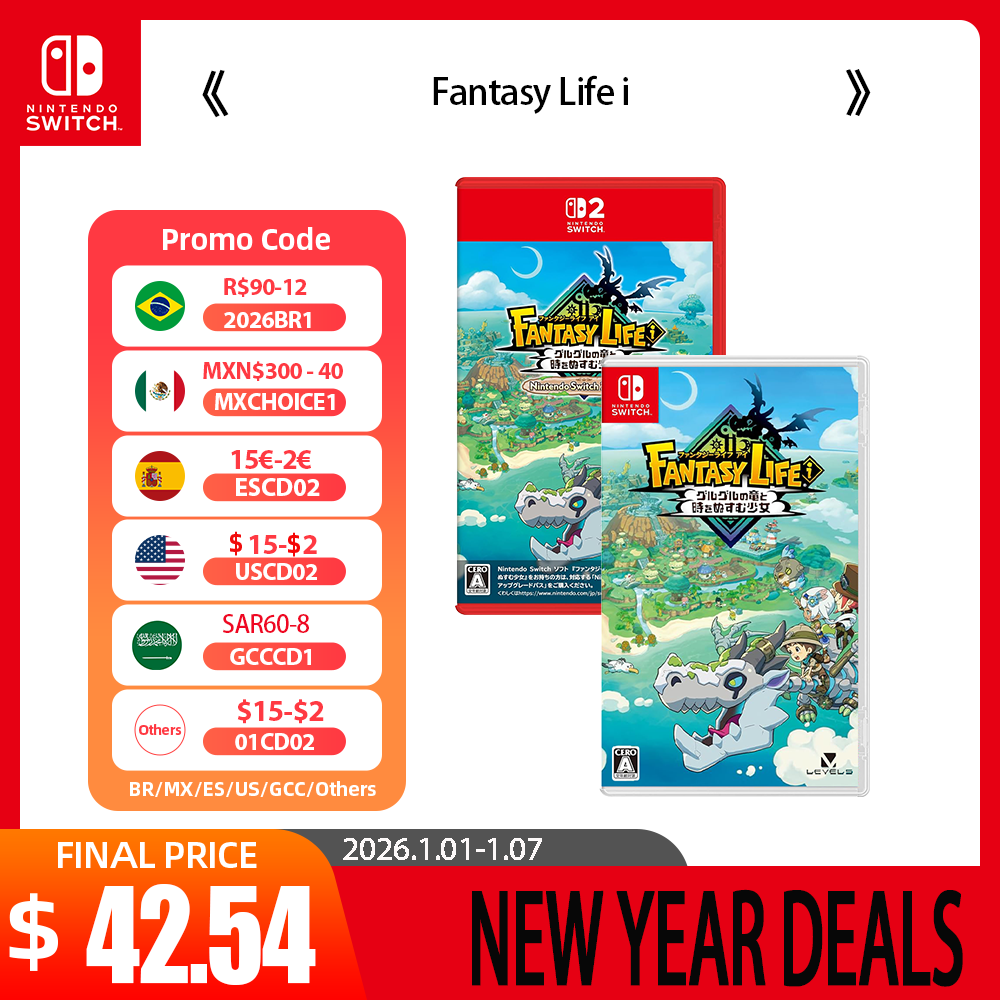 Nintendo Switch ゲーム - ファンタジーライフ i グルグルドラゴンと時を超えた少女 - ロールプレイング ゲーム NS1/NS2 用物理カートリッジ