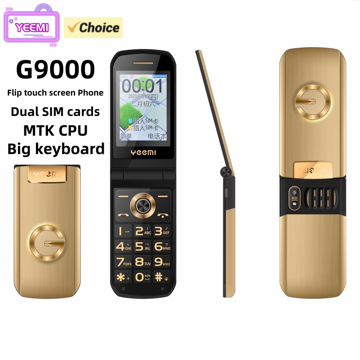 YEEMI G9000 フリップ携帯電話 2.6 インチ GSM ビッグキーボードデュアル SIM カード懐中電灯 FM ラジオ Bluetooth 電子ブックカメラ 2 グラム携帯電話