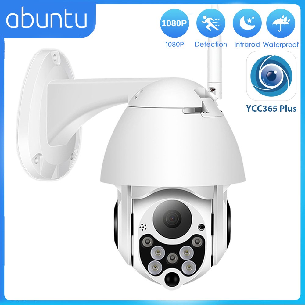 YCC365 Plus PTZ Wifi カメラ屋外 1080P HD CCTV セキュリティカメラ 4x ズーム防水スピードドームワイヤレス監視カメラ新