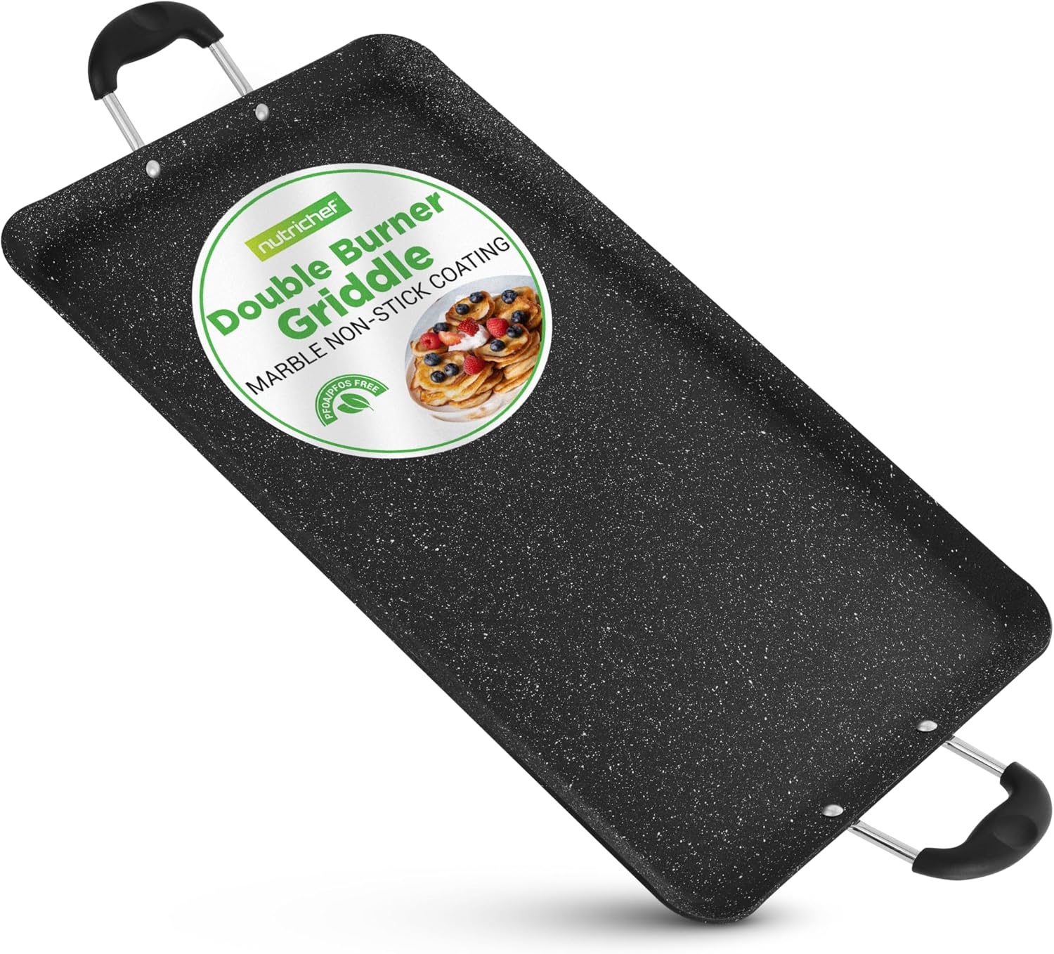 ダブルバーナーグリドル、ガスストーブ用ノンスティックストーブトップ、食器洗い機対応、耐熱ハンドル、均一な熱、PFOA