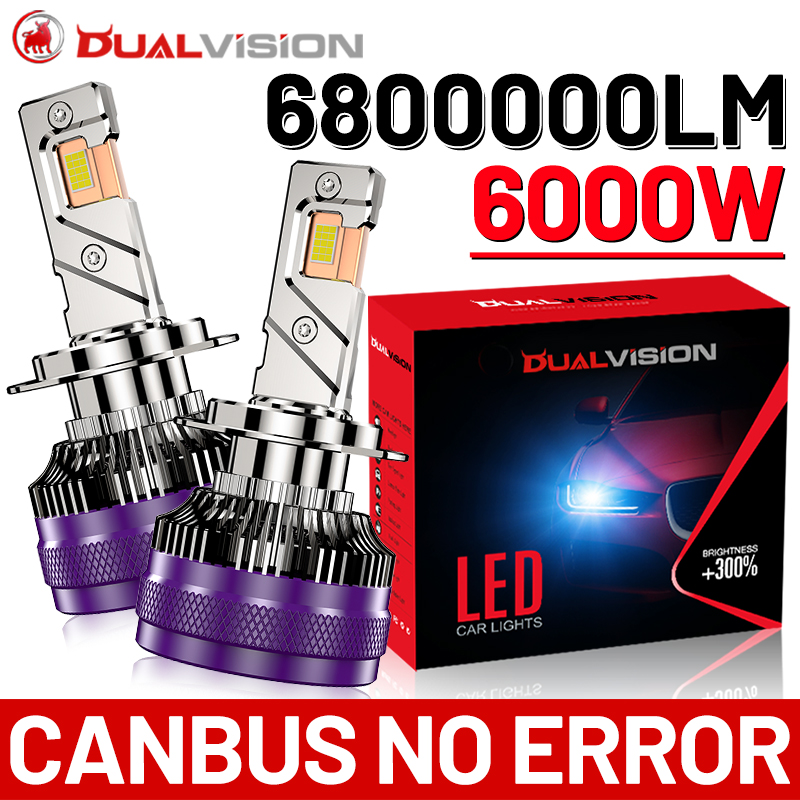 Dualvision 6800000LM 6000 ワット H4 H7 H11 LED CANbus K5C K6C H1 H8 9005 9006 HB3 HB4 9012 HIR2 Led ヘッドライトターボ自動フォグランプ 6000 K