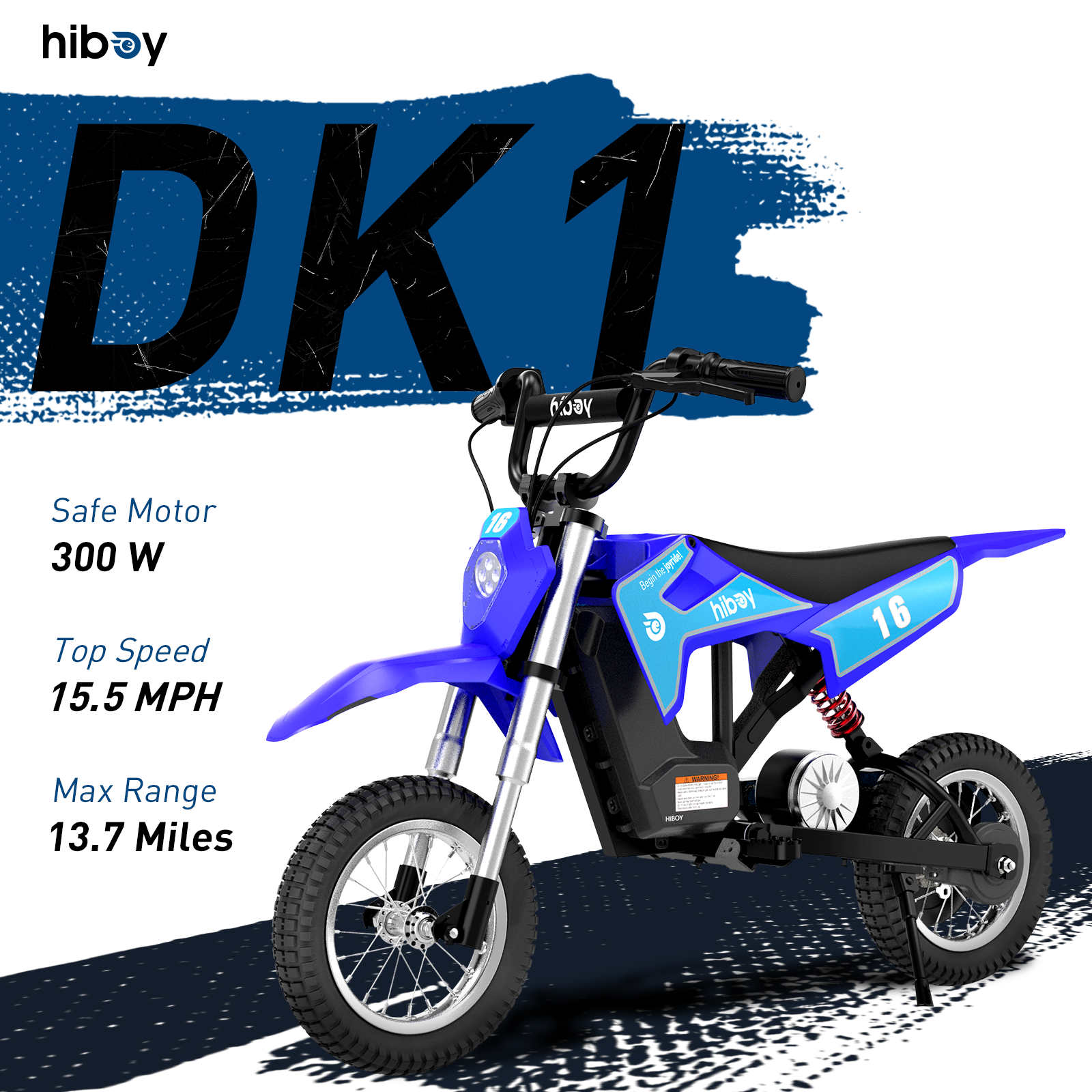 Hiboy DK1 36V 電動ダートバイク、300W 電動バイク - 最大 15.5 MPH