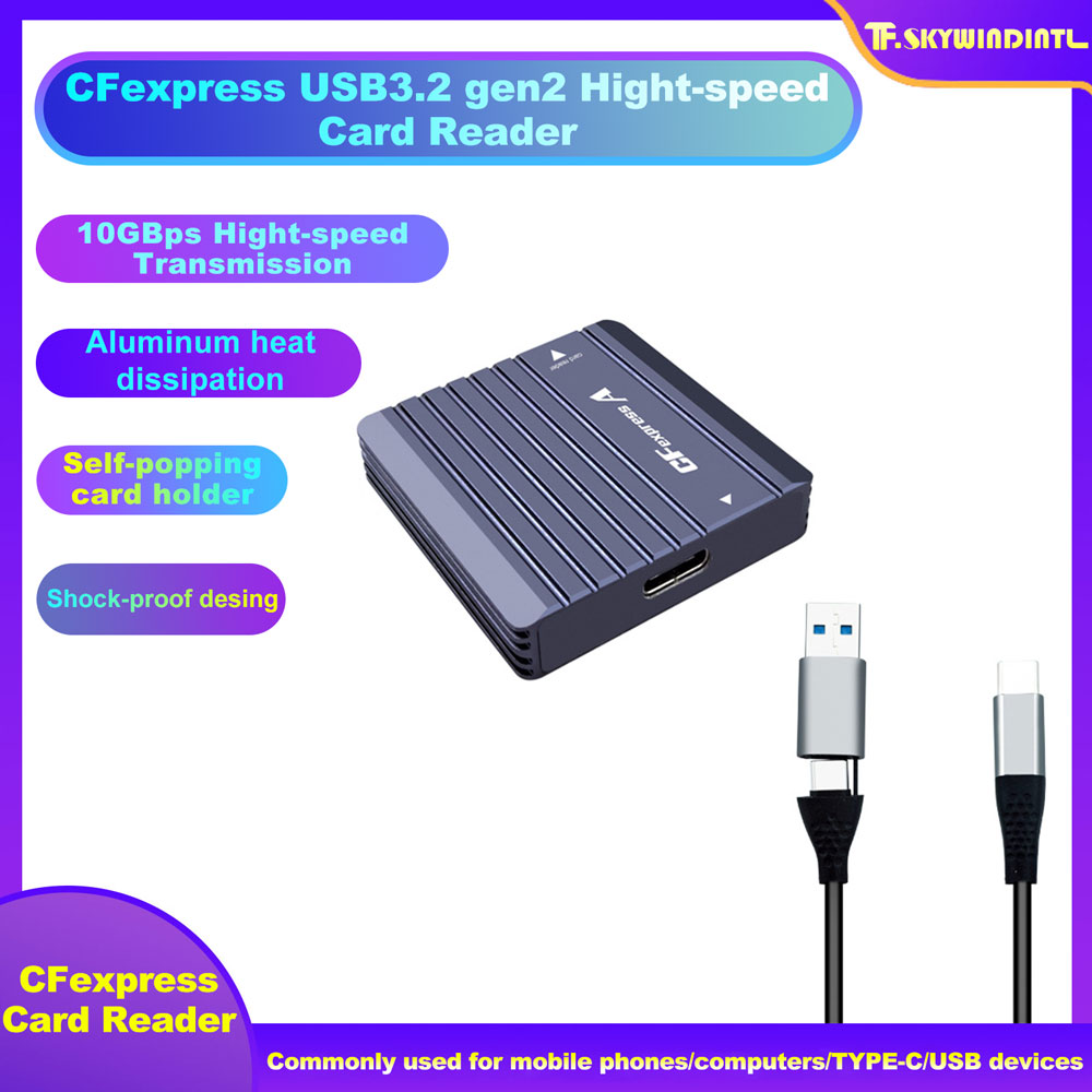 CFExpress USB3.2 Gen2 高速10Gbpsカードアダプター アルミニウム合金製耐衝撃リーダー パソコンおよびノー​​トパソコンに最適