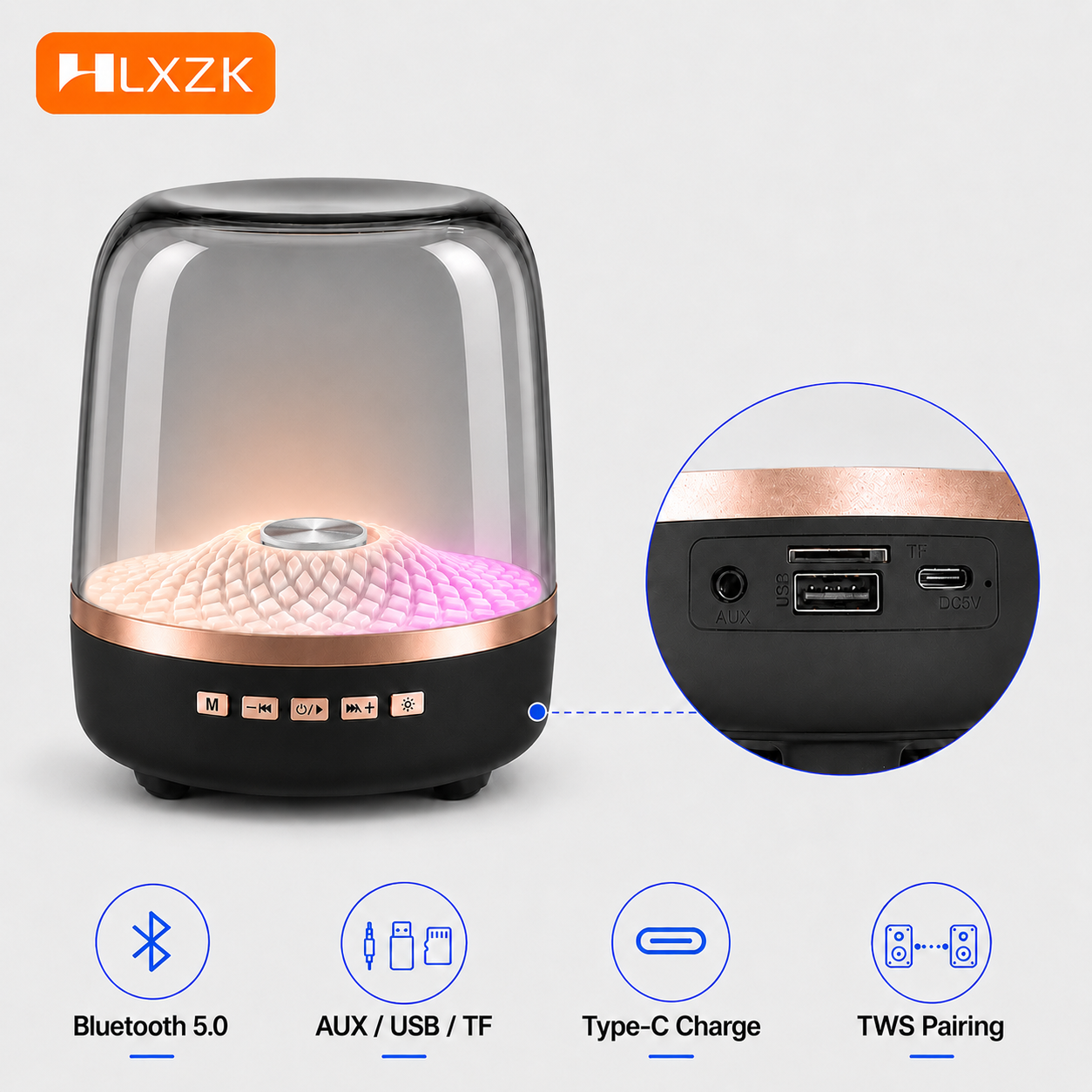 2026 ポータブルワイヤレスサウンドバー Bluetooth 5.0 ホームシアター TWS スピーカー Hi-Fi 音響呼吸ランプサブウーファー Android 用