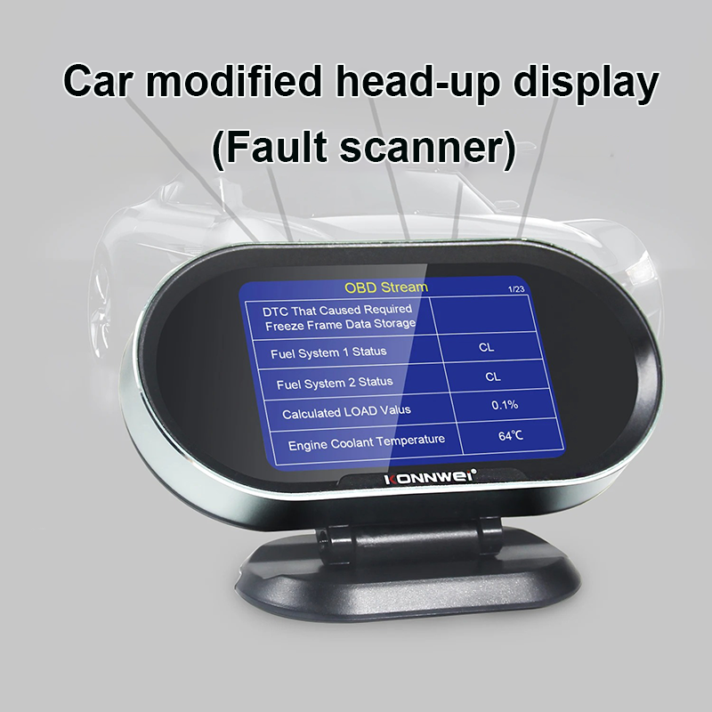KONNWEI KW206 車 OBD2 スキャナ HUD ヘッドアップディスプレイ車載コンピュータ自動デジタル燃料消費水温計