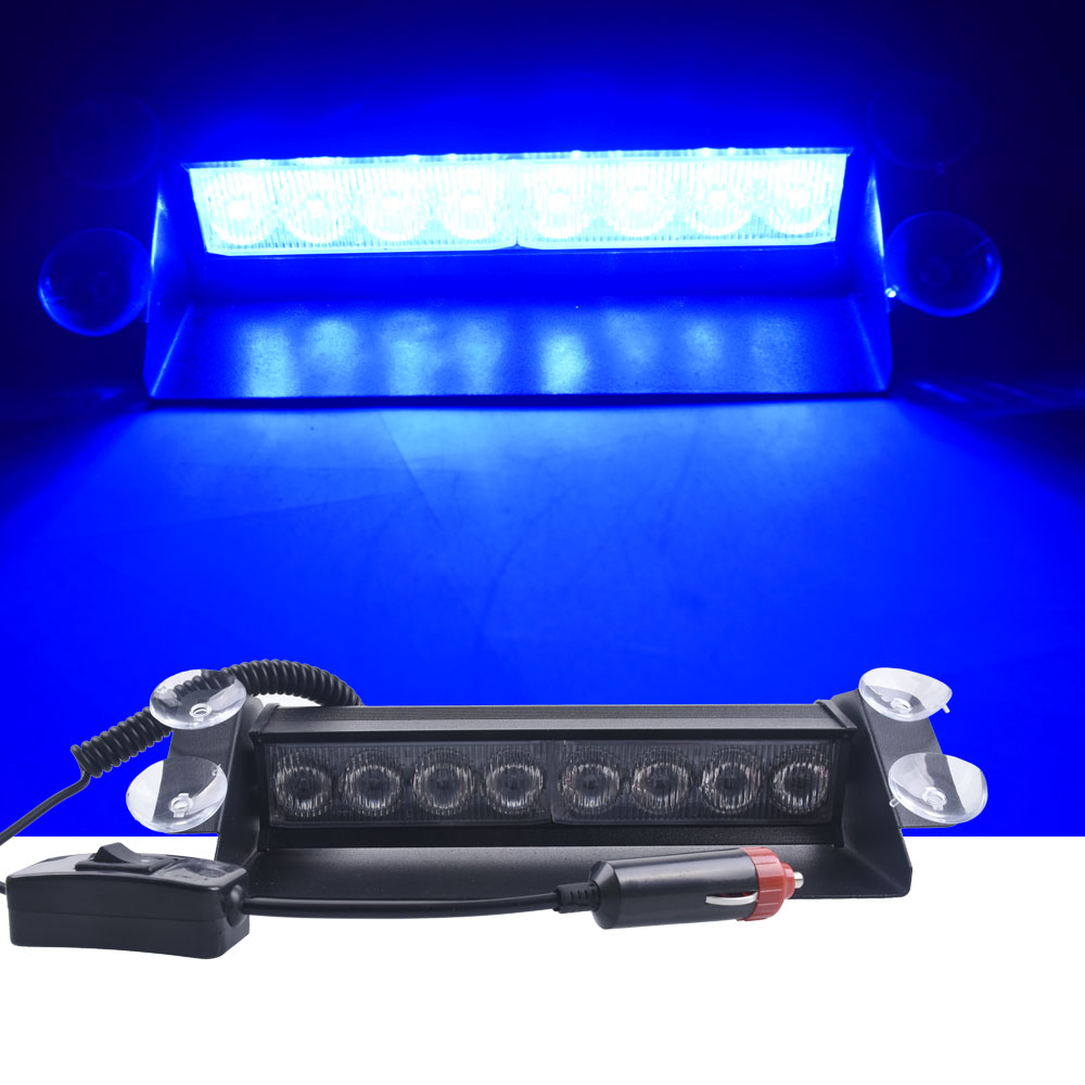 DC 12V 自動 8 LED 警察ストロボライトブルーダッシュ緊急点滅警告ランプ 3 フラッシュ車オートバイトラック用フォグランプ