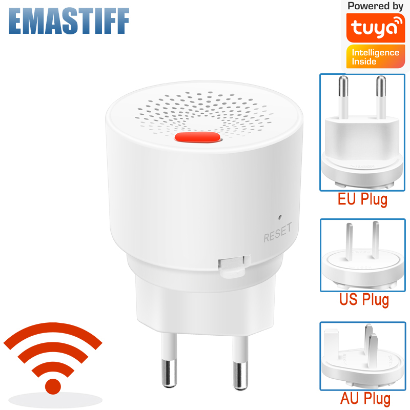 EU/米国/英国ホーム Wifi 天然ガスセンサー可燃性石炭ガス LPG ガス漏れ警報器火災セキュリティ Tuya Smart と連携