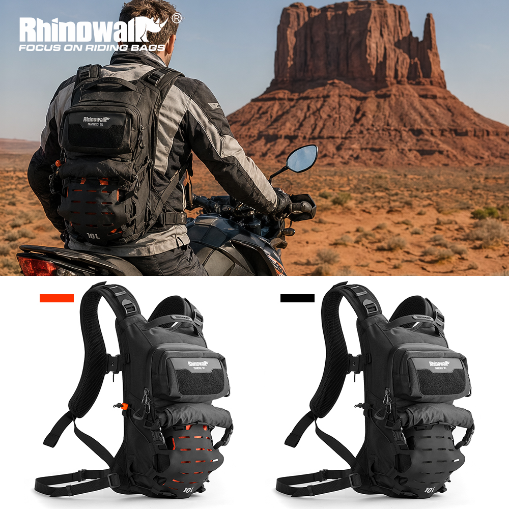 Rhinowalk バックパック 10L モーターライディング収納バッグ Lugagge 保護クッション付きバックパネル付きクイックリリース磁気バックル
