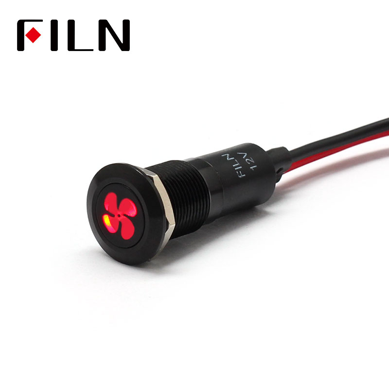 FILN 12 ミリメートル車のダッシュボードファンシンボル Led 12v LED インジケータライト 20 センチケーブルオートバイ信号灯 LED 信号灯
