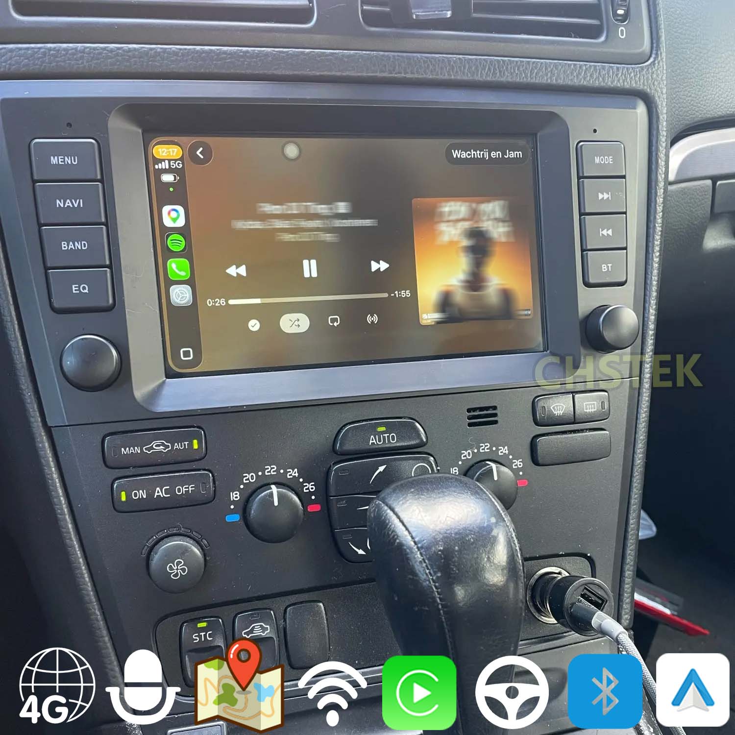 車のヘッドユニットの修理ボルボ S60 S40 V40 V70 XC70 XC90 2000-2004 アンドロイド GPS WIFI BT5 中央スマートカーシステム Carplay 自動