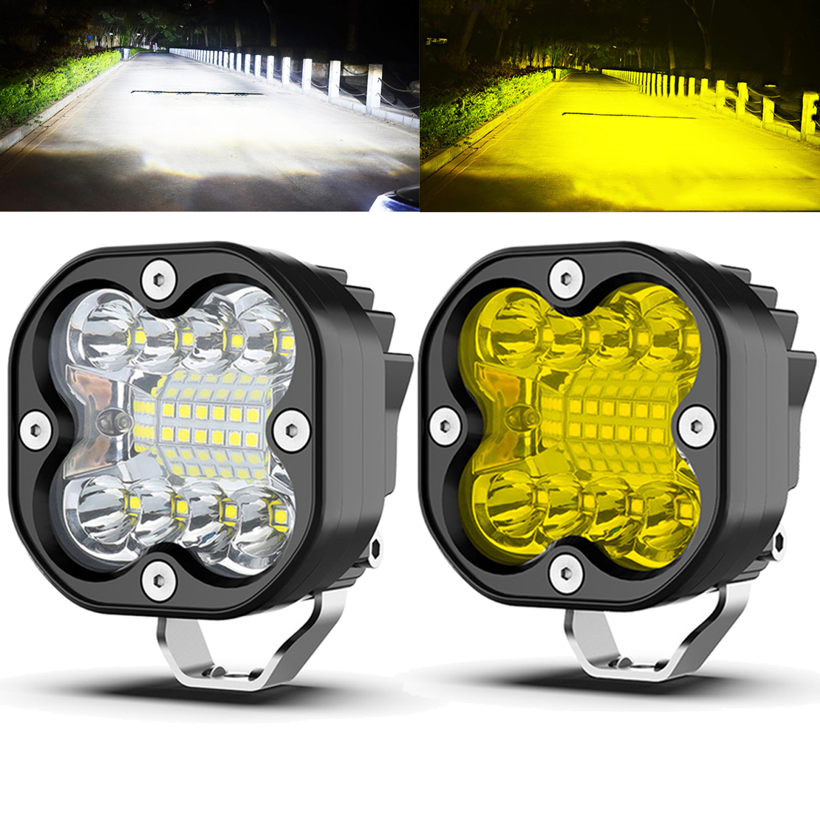 3 インチ LED ワークライトスポットライト 12 V 24 V 264 ワットオートバイヘッドライトフォグランプポッド駆動 12 V 24 V オフロード車トラック ATV SUV