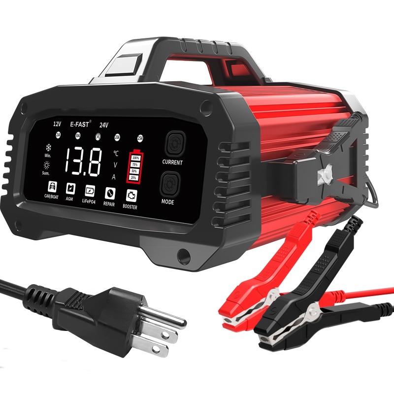 Smart 25A Car Battery Charger 12V/24V Trickle Maintainer for Auto Boat RV Truck