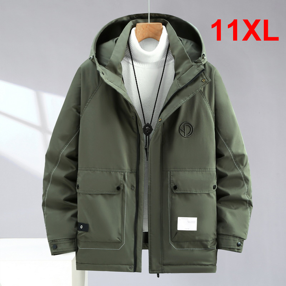 冬の貨物パーカー男性暖かい厚いジャケットコートプラスサイズ 10XL 11XL 防風パーカーファッションカジュアル冬のジャケット男性