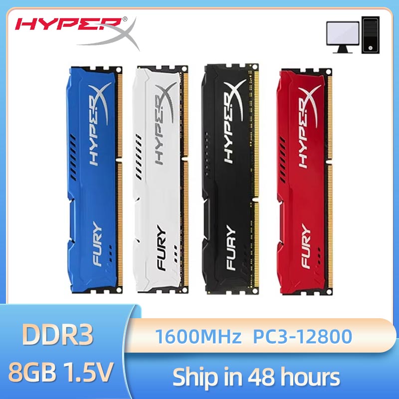 HyperX Fury メモリ DDR3 8GB 1600MHz デスクトップ用RAM 240ピン 1.5V PC3-12800 DIMM 非ECC