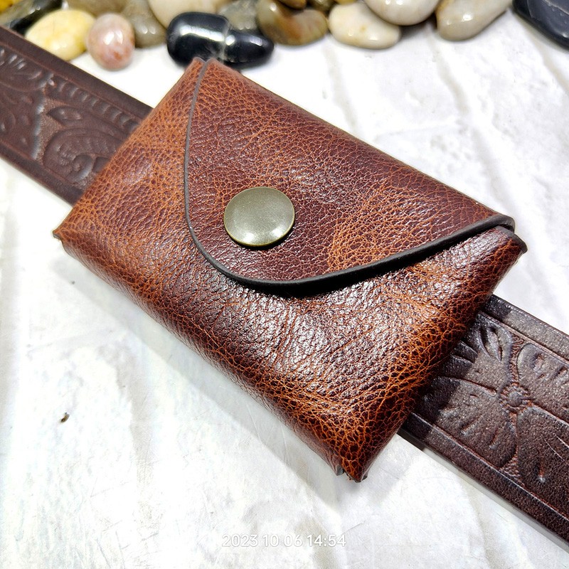 Small Waist Bag Genuine Leather Belt Pack Wallet Coin Purse Card Holder Car Key Pouch Driver's License Case Men Women 6065